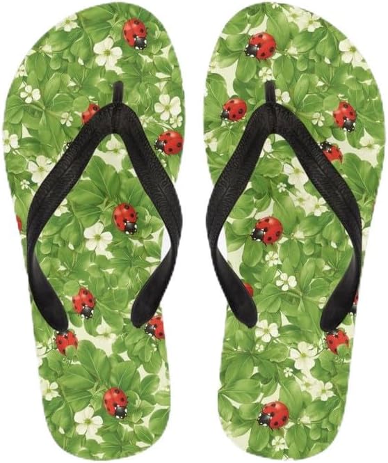 

Женские шлепанцы Semiouray с эффектом тай-дай, классические мужские вьетнамки Galaxy, этнические мягкие удобные унисекс шлепанцы для ванной, Cute Ladybug Floral