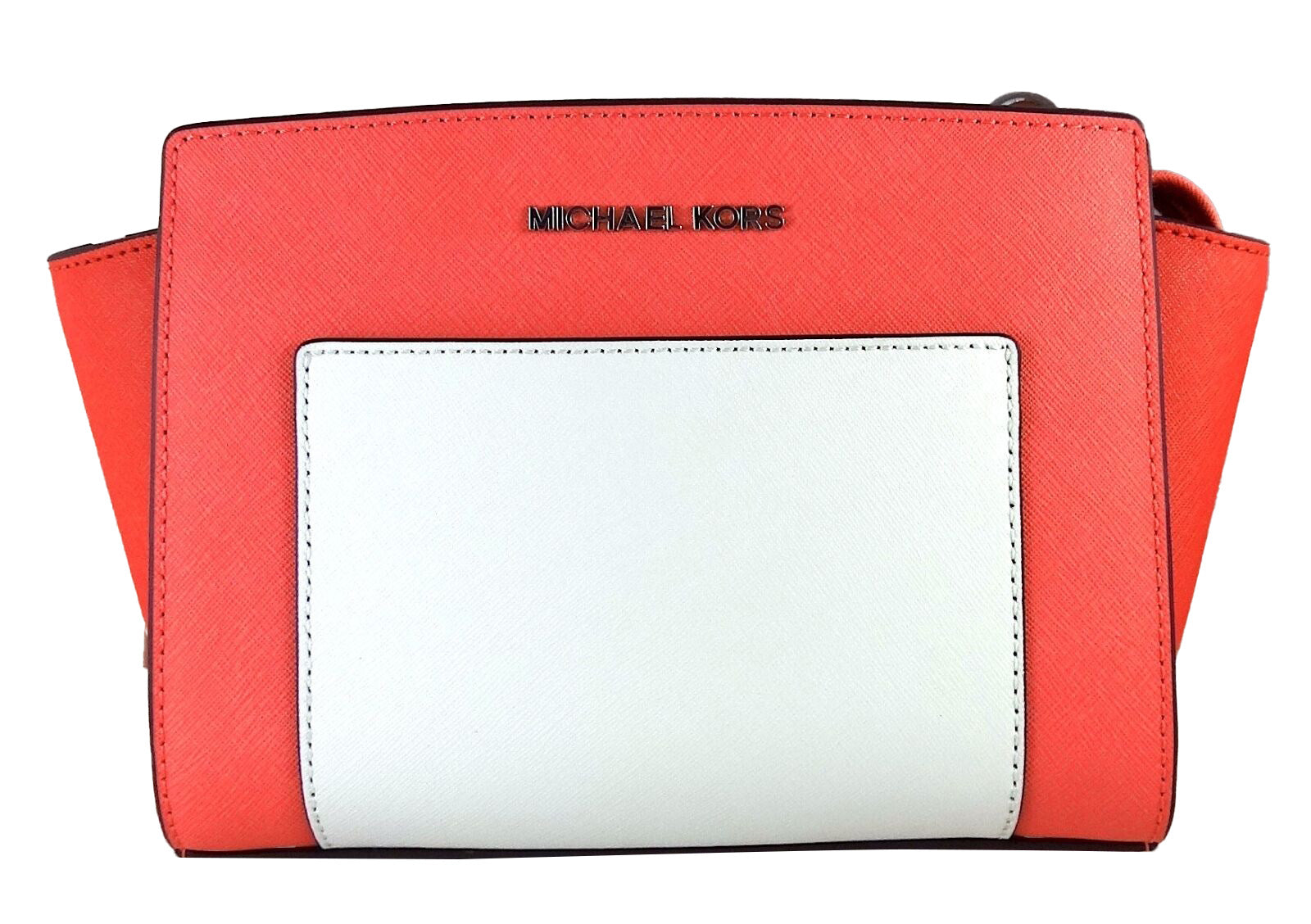 

Michael Kors Selma Pocket Messenger, коралловый/белый