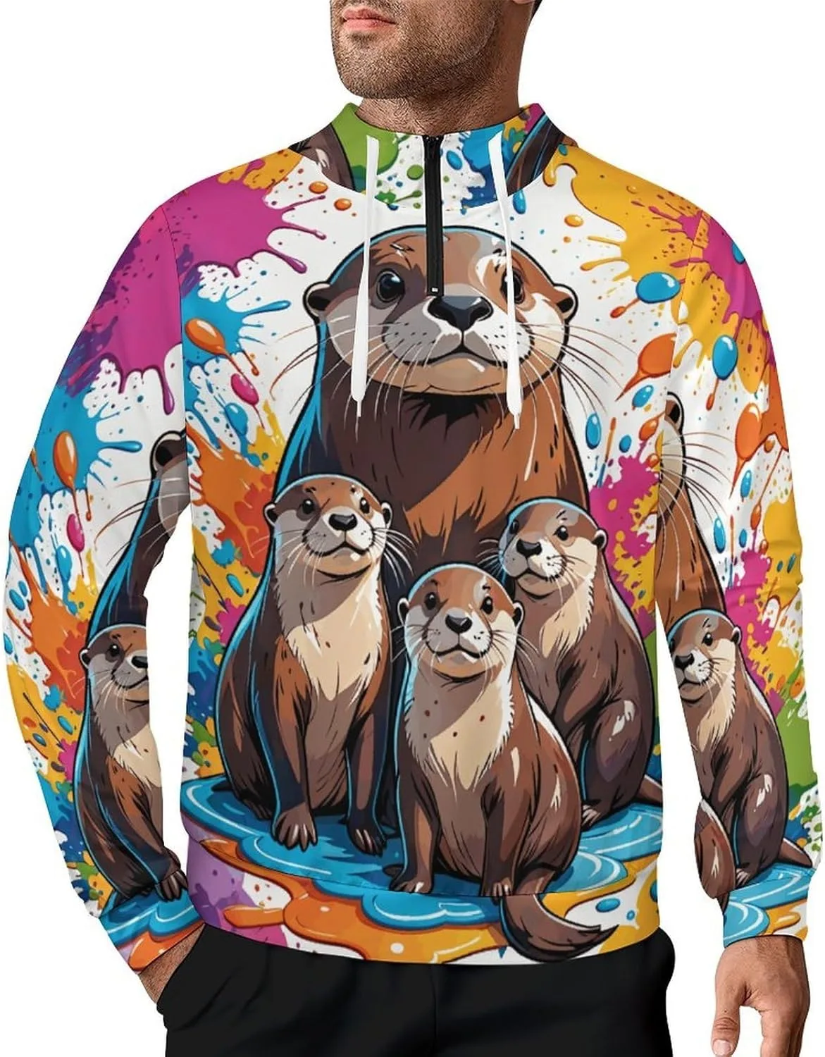 

Толстовка Zakqeik Lions для мужчин, легкая, с длинным рукавом и молнией на половину