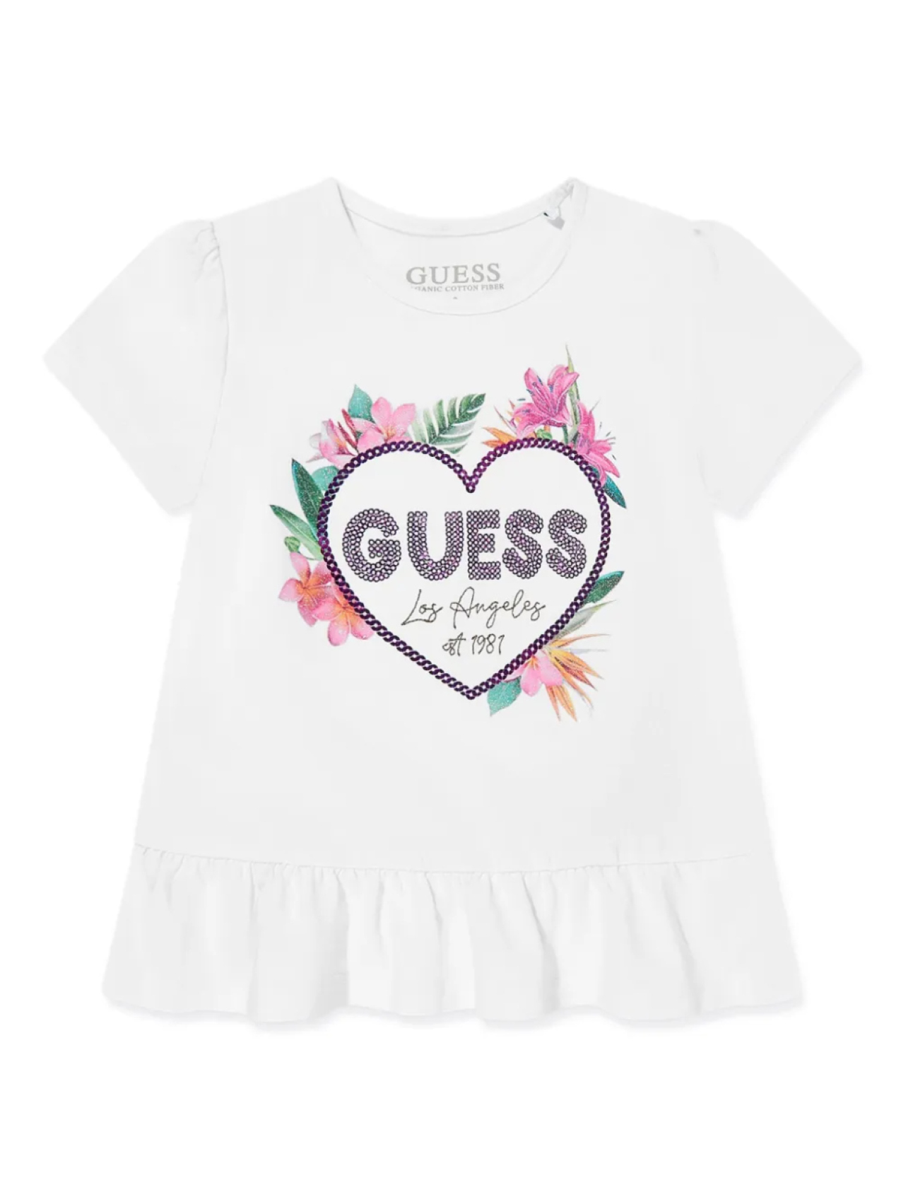 

Футболка с логотипом guess kids, белый