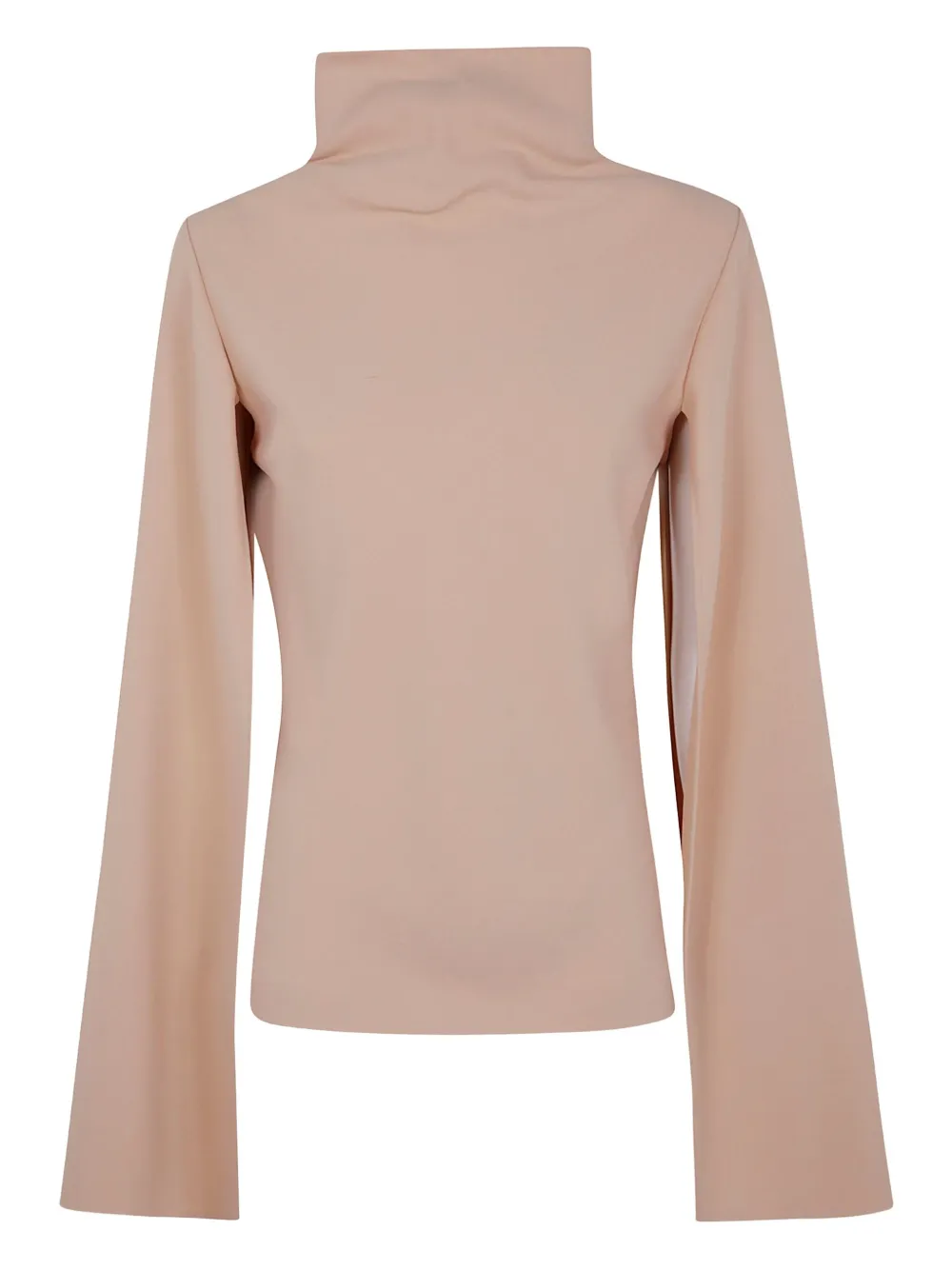 

Топ с высоким воротом и рукавами-накидками Alberta Ferretti, бежевый