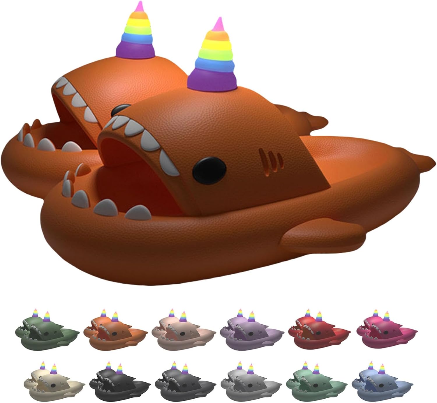 

Тапочки «Единорог-акула» для мужчин и женщин, светящиеся в темноте, из мягкого ЭВА, летние, нескользящие, быстросохнущие Generic