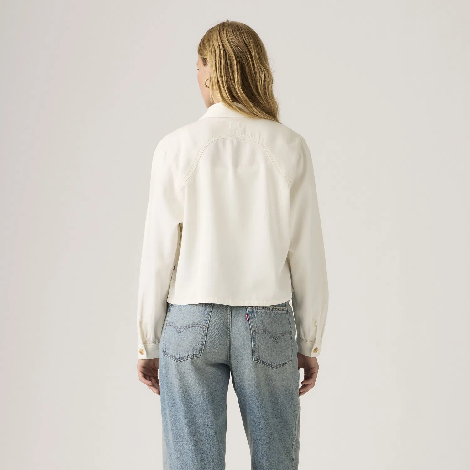 Миниатюрная рубашка с длинными рукавами в стиле милитари Levi's, White — фото 4
