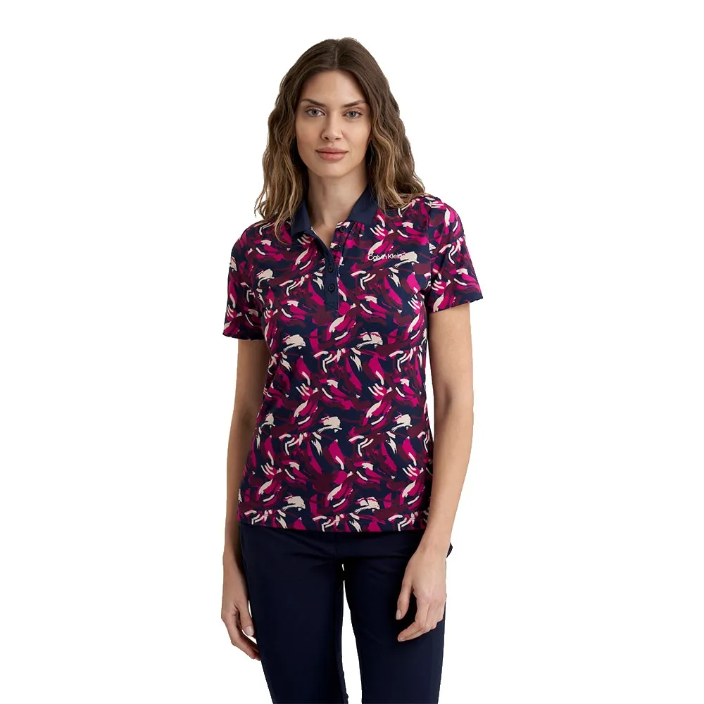 

Поло с коротким рукавом Calvin Klein Golf Brushstroke Printed, синий