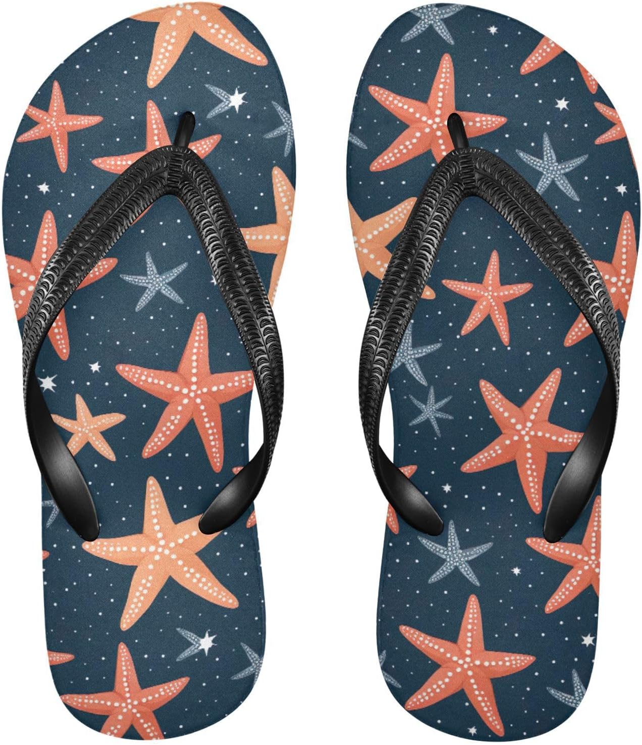 

Красно-синие шлепанцы-звездочки для пляжа, душа, резиновые нескользящие летние тапочки для прогулок, женские и мужские Sinestour
