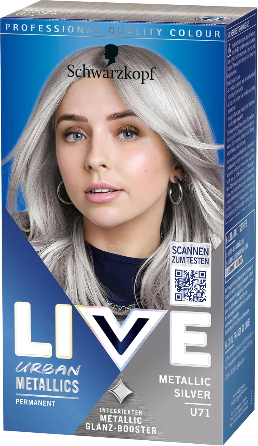 Стойкая краска для волос «Urban Metallics U71 Metallic Silver» от Schwarzkopf Live, 3 x 142.5 мл Live — фото 2