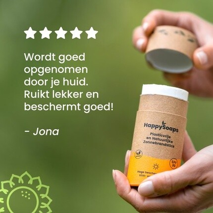 Happysoaps Sunscreen Stick Spf 20 — средняя защита от ультрафиолета и ультрафиолета — подходит для детей — с минеральными фильтрами — 100% без пластика, веганский и натуральный — 50 г — фото 2