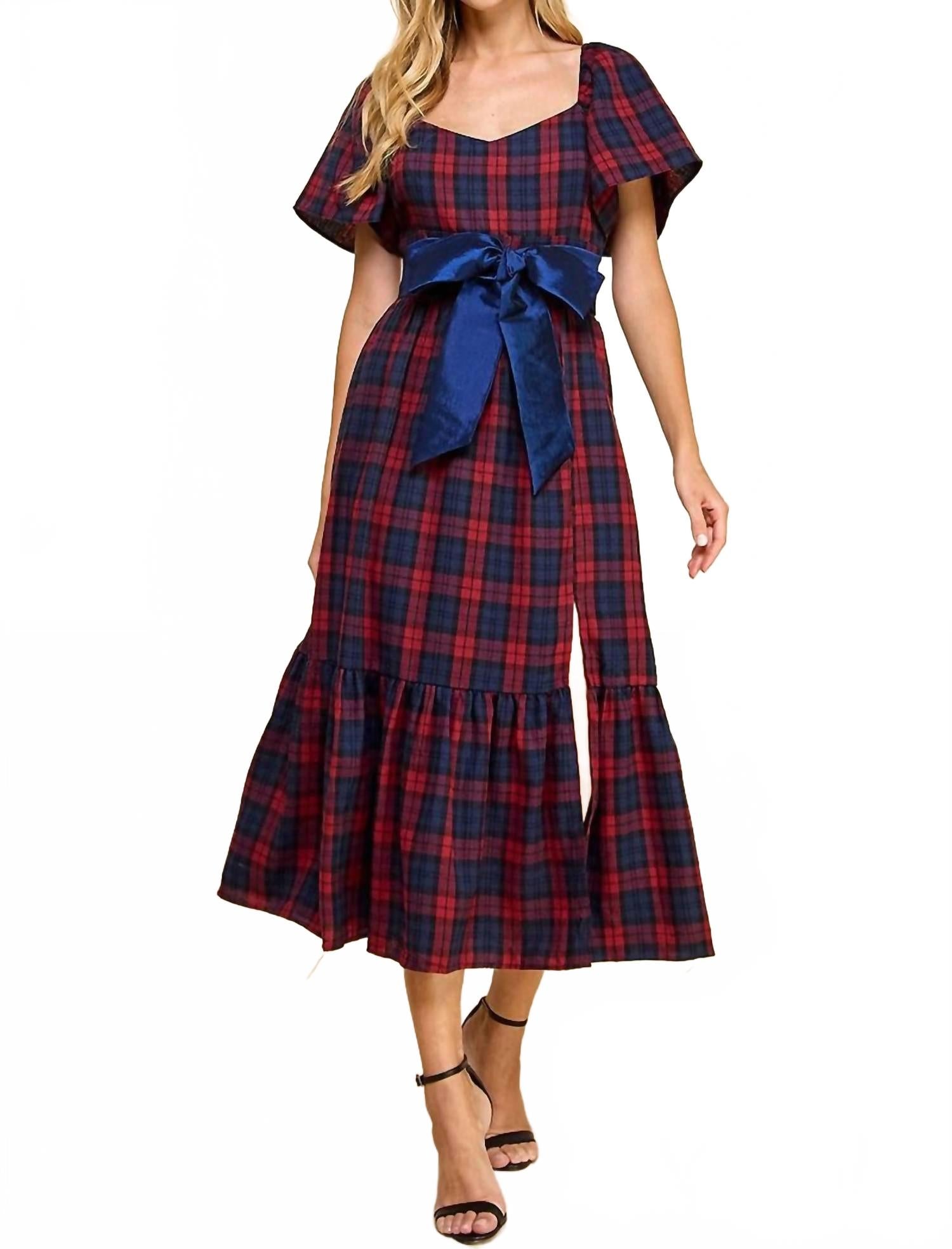 

Countryside Chic Plaid Midi In Red TCEC