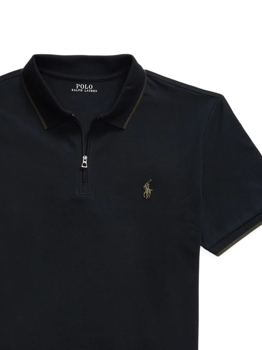 Поло с застежкой-молнией у ворота Polo Ralph Lauren, черный — фото 2