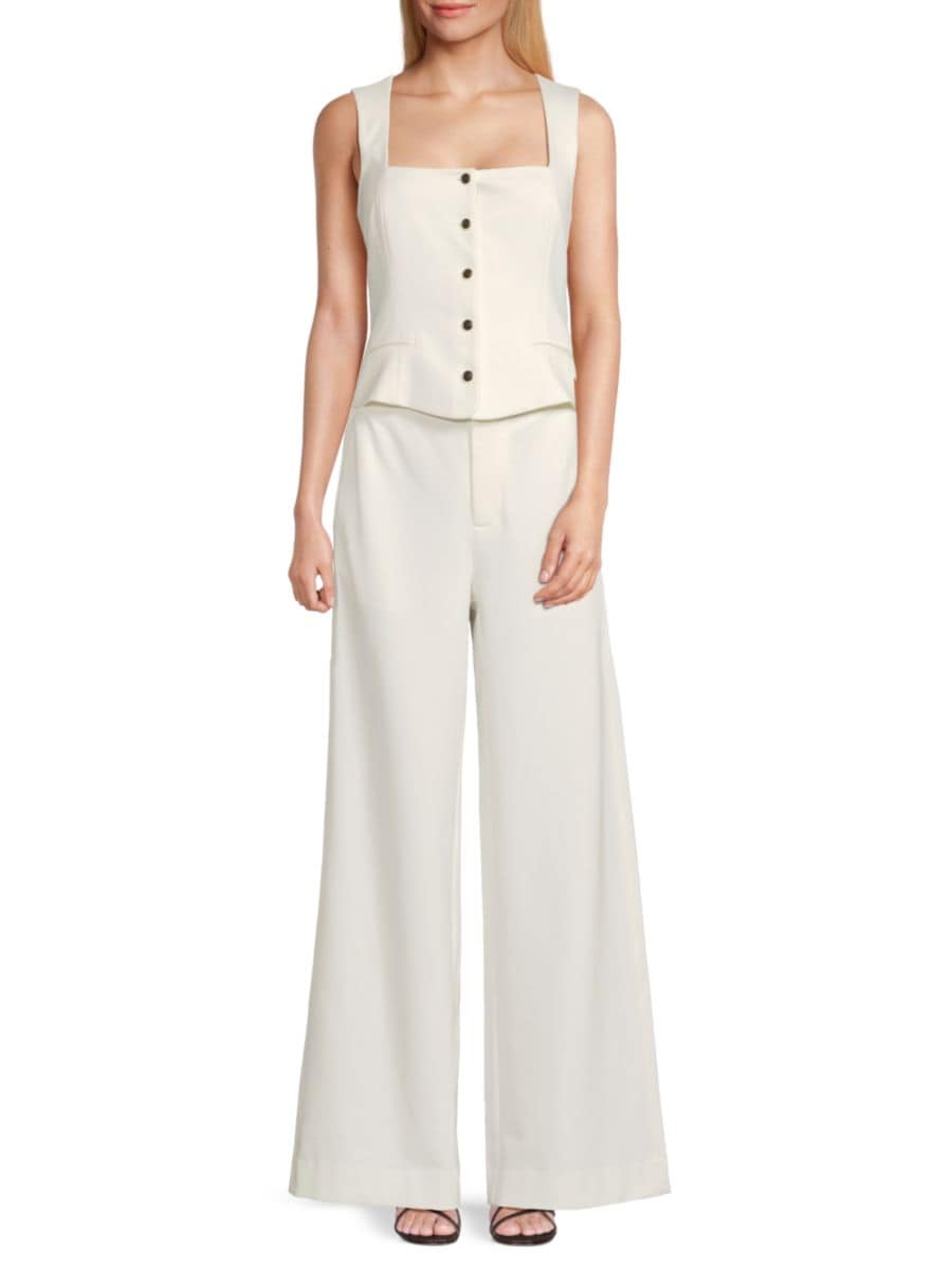 

​​Скроенный по фигуре комбинезон с широкими штанинами rag & bone, белый