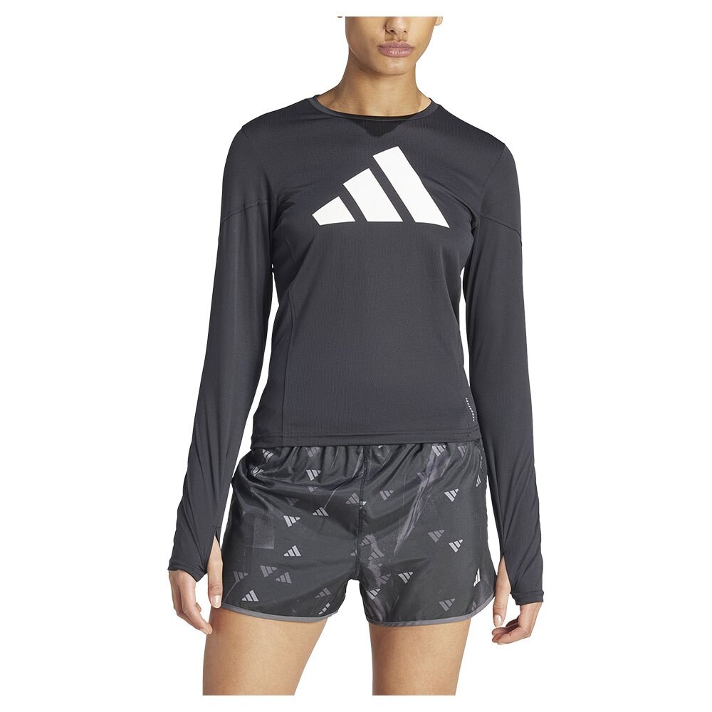 

Футболка с длинным рукавом adidas Run It, черный
