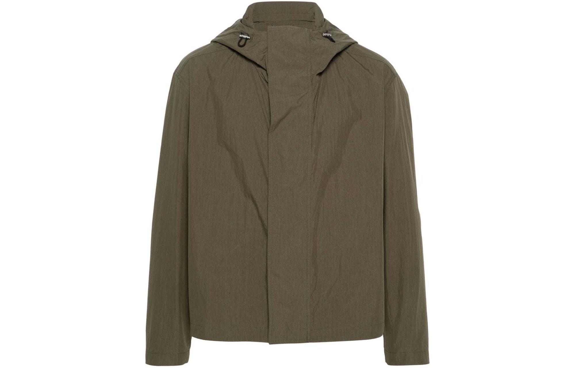 

Капюшонная удлиненная куртка с длинными рукавами JIL SANDER, цвет хаки зеленый