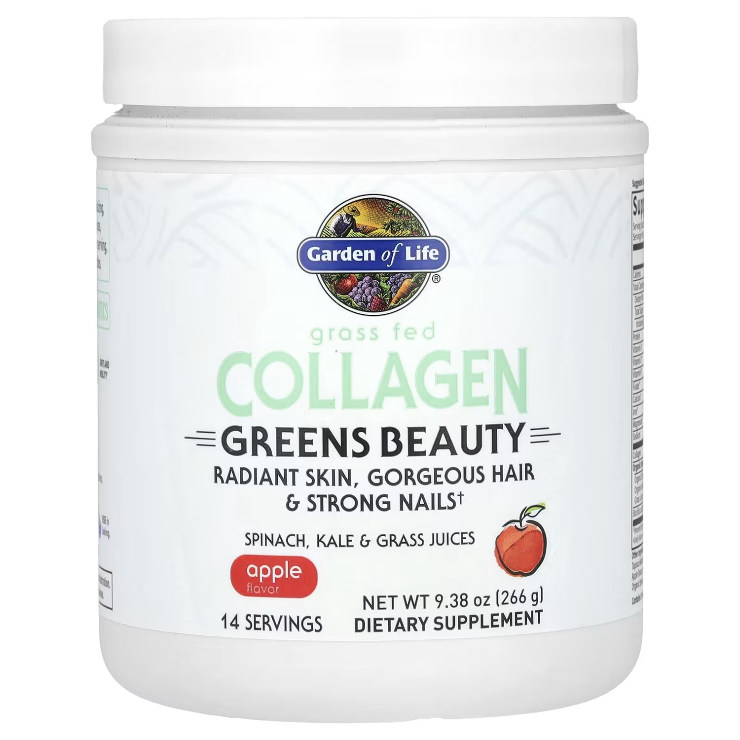 

Коллагеновая зелень травяного откорма Garden of Life Beauty Apple, 266 г