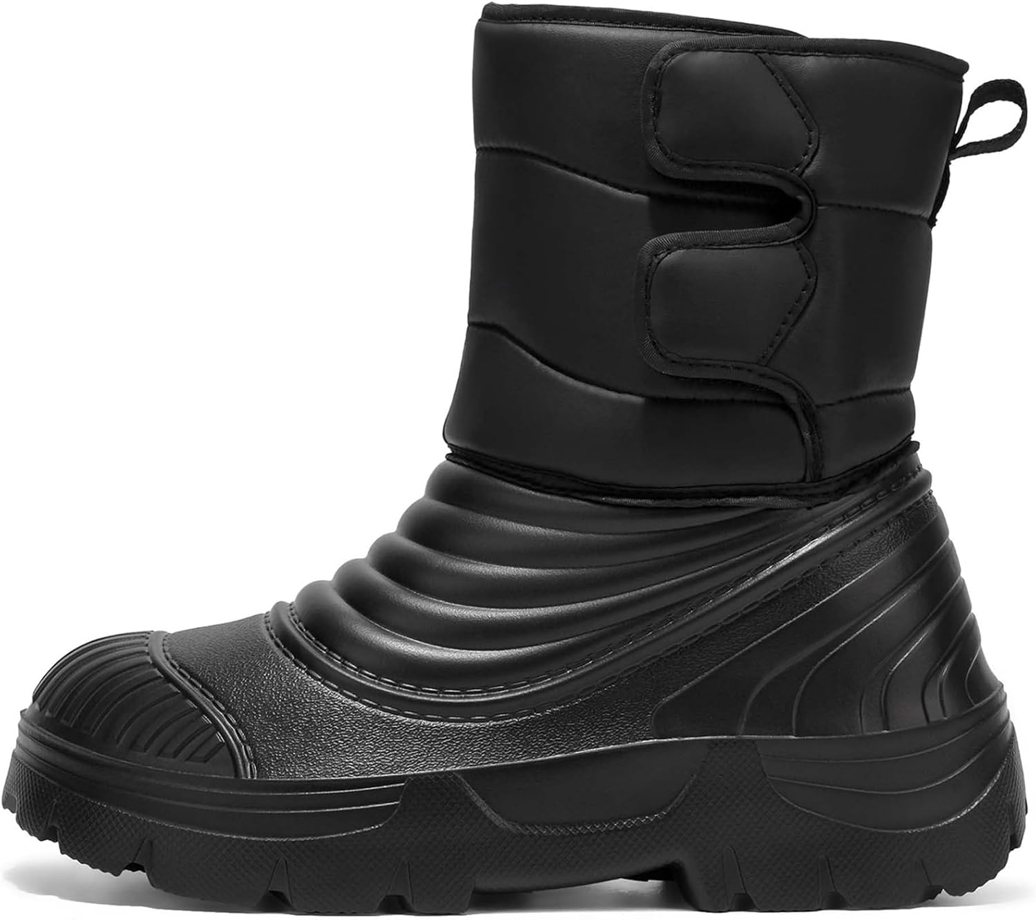 

Мужские высокие кожаные зимние ботинки, теплые, водонепроницаемые, уличные, противоскользящие, для холодной погоды, в британском стиле, мотоциклетная обувь Generic, черный