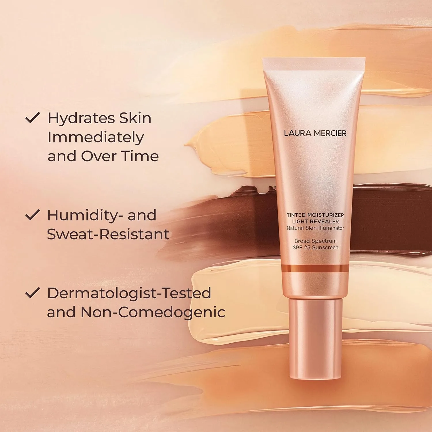 Увлажняющий тонирующий крем Laura Mercier Light Revealer Natural Skin Illuminator с SPF 25: увлажнение на весь день, ультралегкое покрытие, сияющий и лучистый финиш, тон кожи., 2W1 Natural - light warm (06) — фото 4