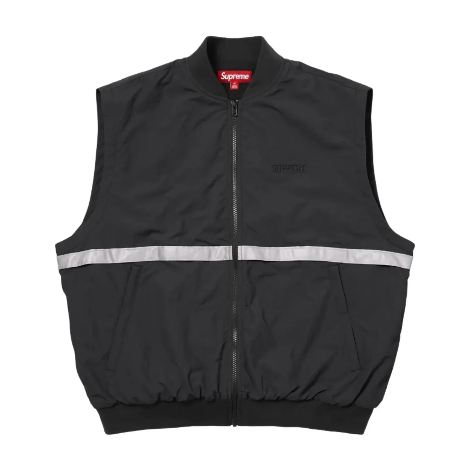 Куртка Supreme SS26 с отстегивающимися рукавами и светоотражающими полосами, черная — фото 4