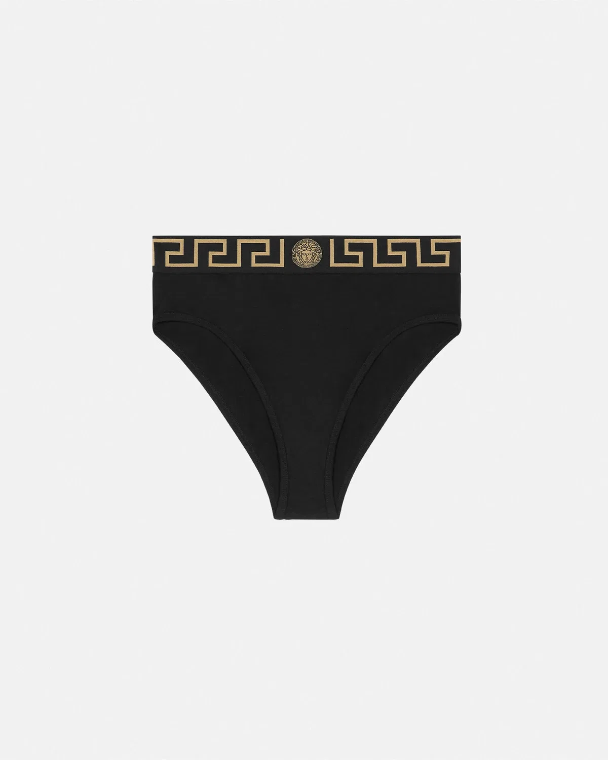 Высокие трусы с бордюром Greca VERSACE, черный