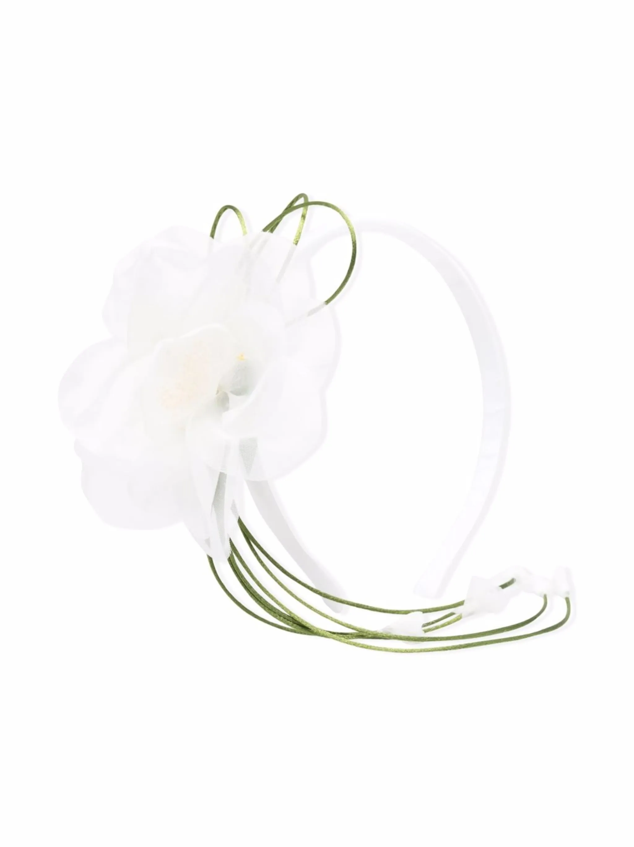 

Узкий ободок с цветочной аппликацией Piccola Ludo, белый