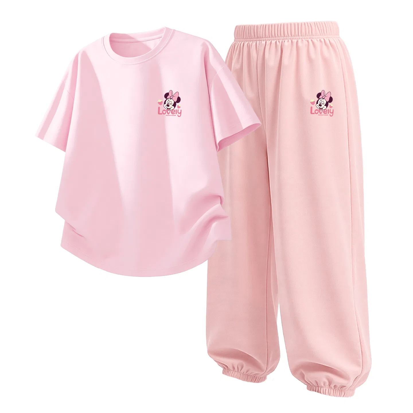 Детский спортивный костюм Casual Sportswear 2 Piece Set Disney, Di Xin Tian K Pearl Powder+Di Xin Tian K Soft Pink