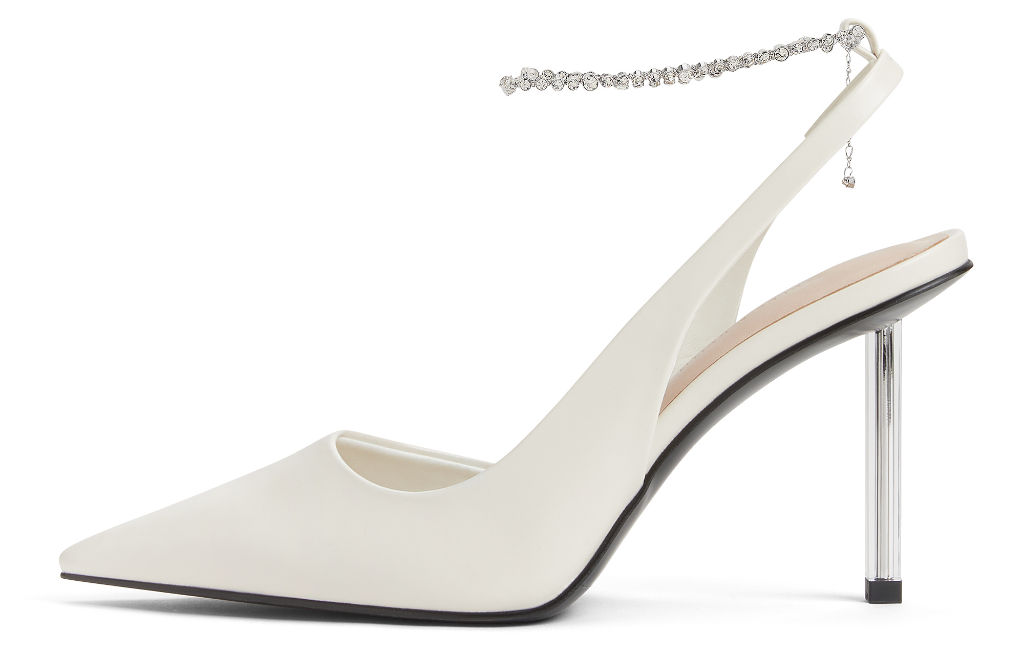 Маленькие бретельки Ck One на сандалиях 9,1 см Женские CHARLES&KEITH, ЧЁРНЫЕ ТЕКСТУРИРОВАННЫЕ Чёрные текстурированные