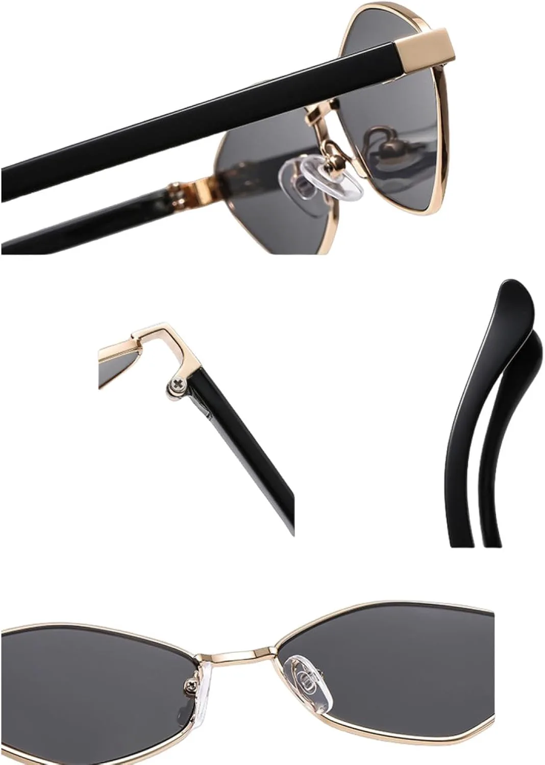 

Небольшие солнцезащитные очки «кошачий глаз» из сплава, винтажные, разноцветные, для активного отдыха, с защитой от УФ-излучения UV400 VVTWSSW, Gold-blue