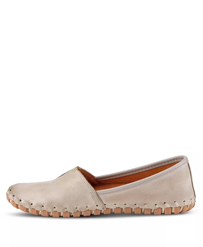 Туфли Kathaleta Leather Slip-On Comfort Flats с V-образной эластичной выемкой, поддержкой свода стопы и съемной стелькой Spring Step, серый — фото 3