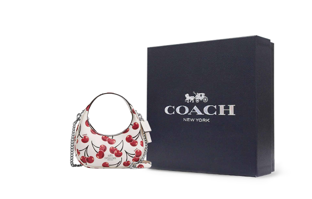 

COACH Кожаная сумка через плечо кроссбоди мини женская мел