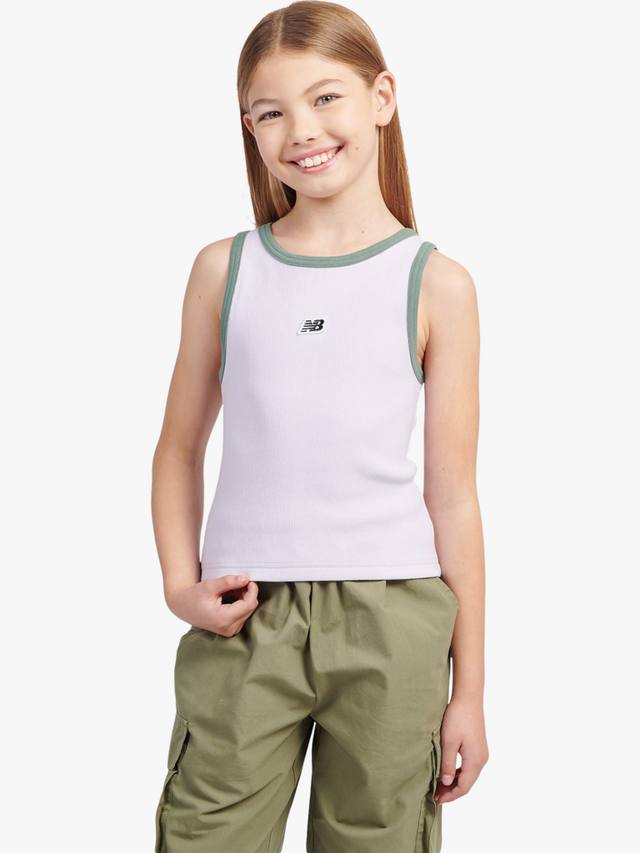 

Детский майка с рифлением и контрастной отделкой New Balance, Bright Lavender