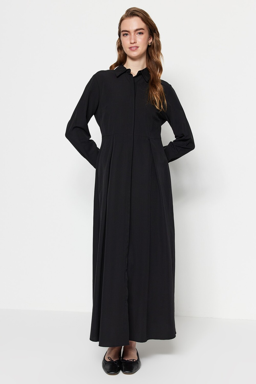 

Платье - Черное - Платье-рубашка Trendyol Modest, черный