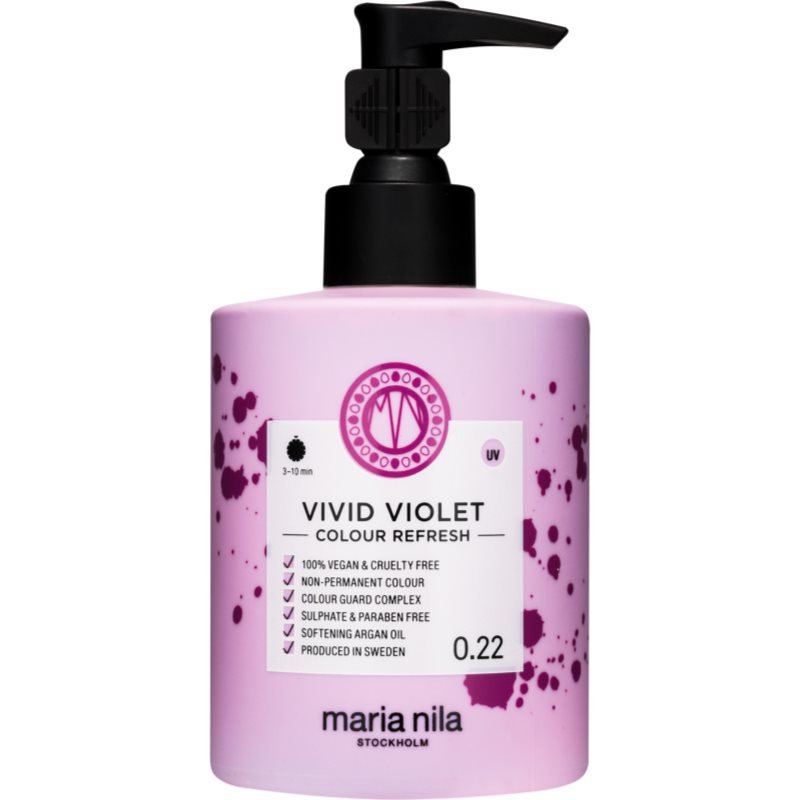 

Maria Nila Color Refresh Vivid Violet нежная питательная маска без стойких красящих пигментов держится 4 - 10 стирок 0,22 300 мл