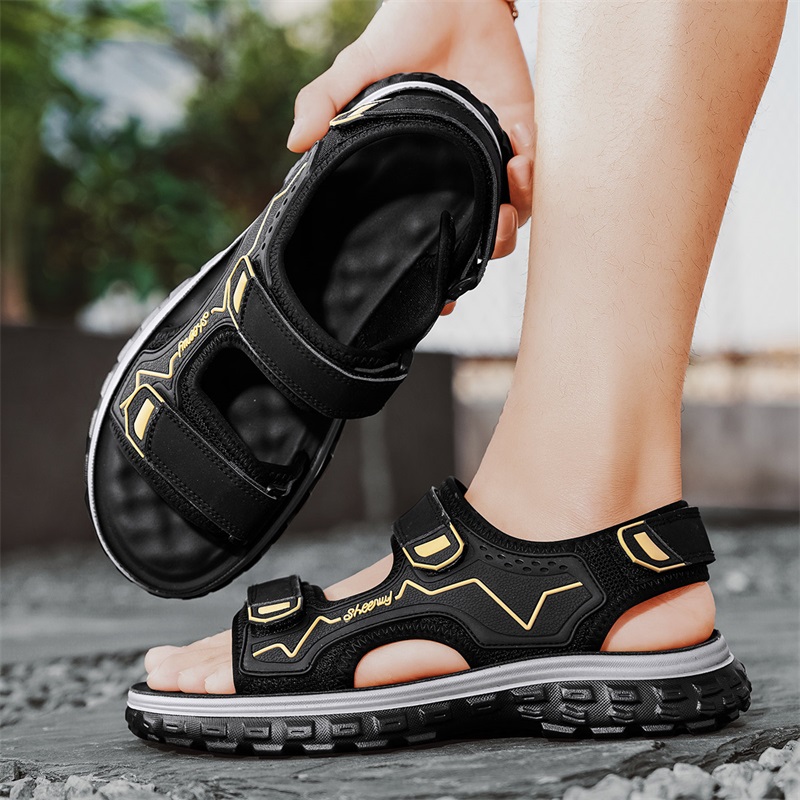 GAISIMA Пляжные сандалии мужские черно-желтые, цвет Black Yellow — фото 4