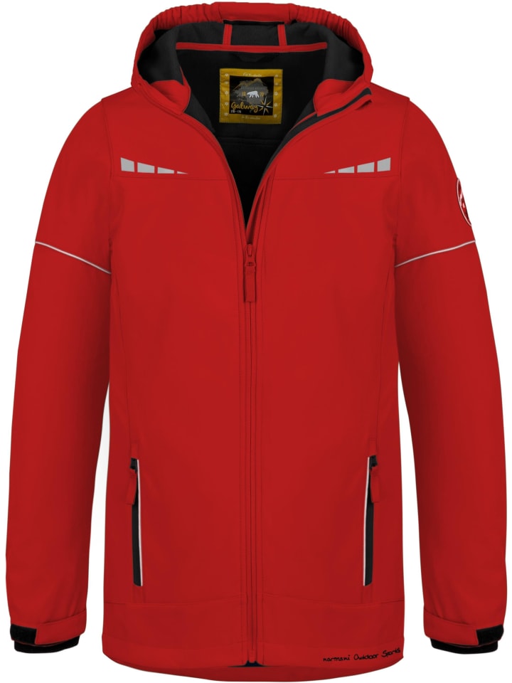 Детская куртка софтшелл Galway красного цвета Normani Outdoor Sports — фото 2