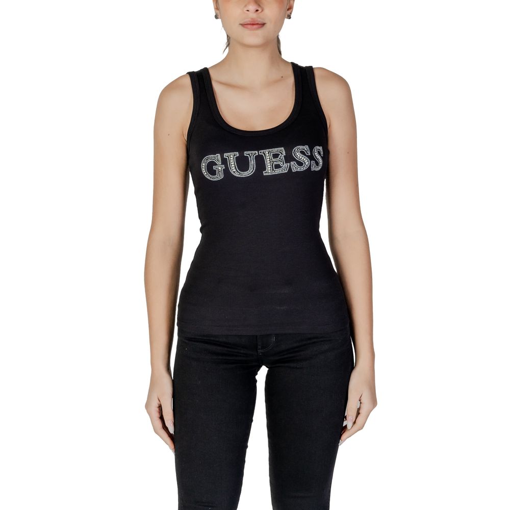

Черные хлопковые топ и футболка GUESS