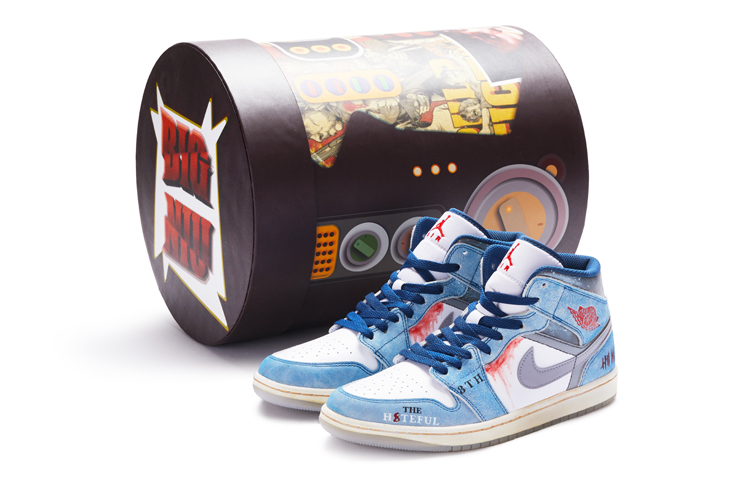 

Кроссовки Air JORDAN 1 Vintage Basketball Shoes Men Mid-Top White Blue