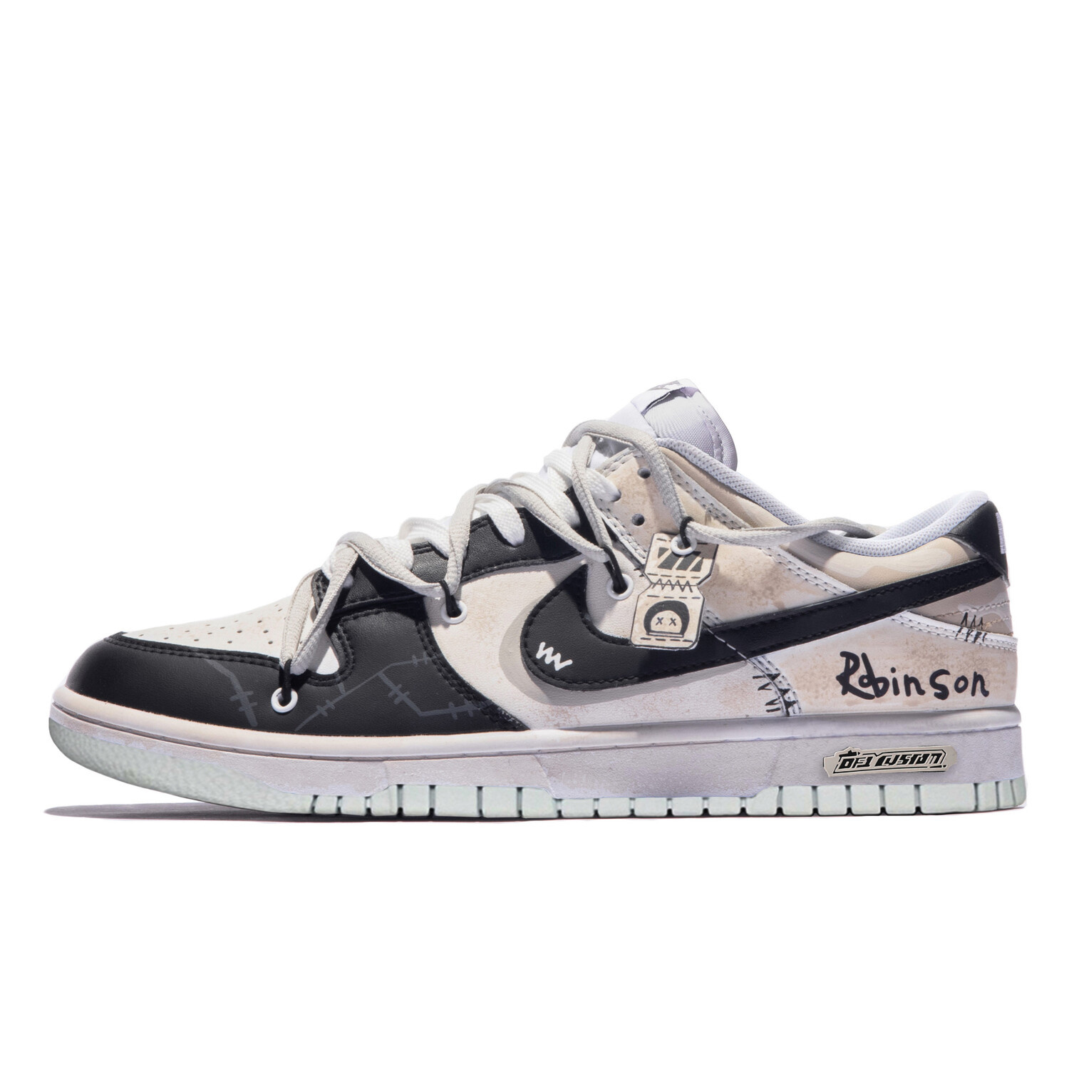 

Кроссовки Nike Dunk Skateboarding Shoes Unisex Low-top White/black, черный/белый