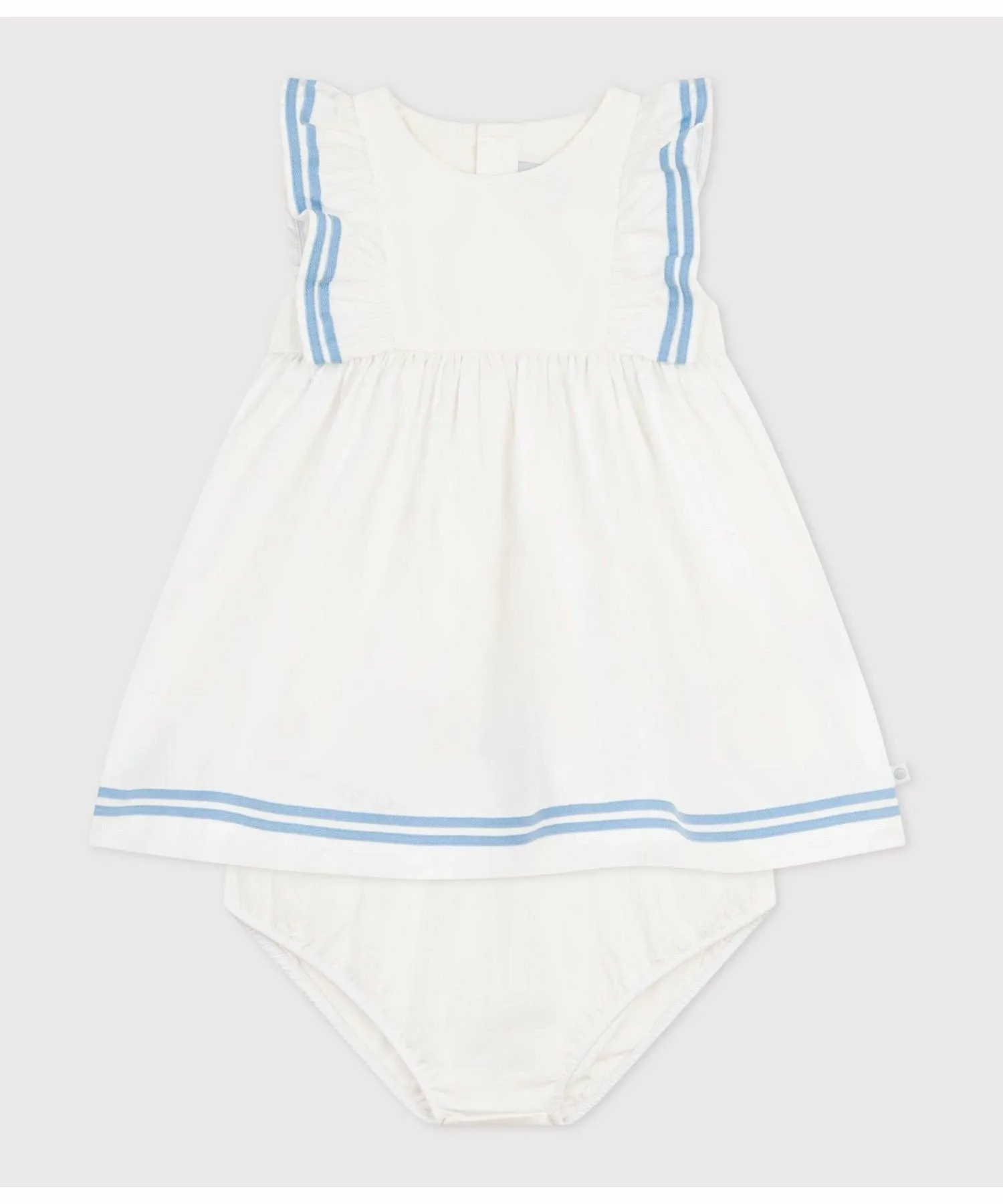 Платье из поплина и комплект из панталонов PETIT BATEAU, Off white — фото 2