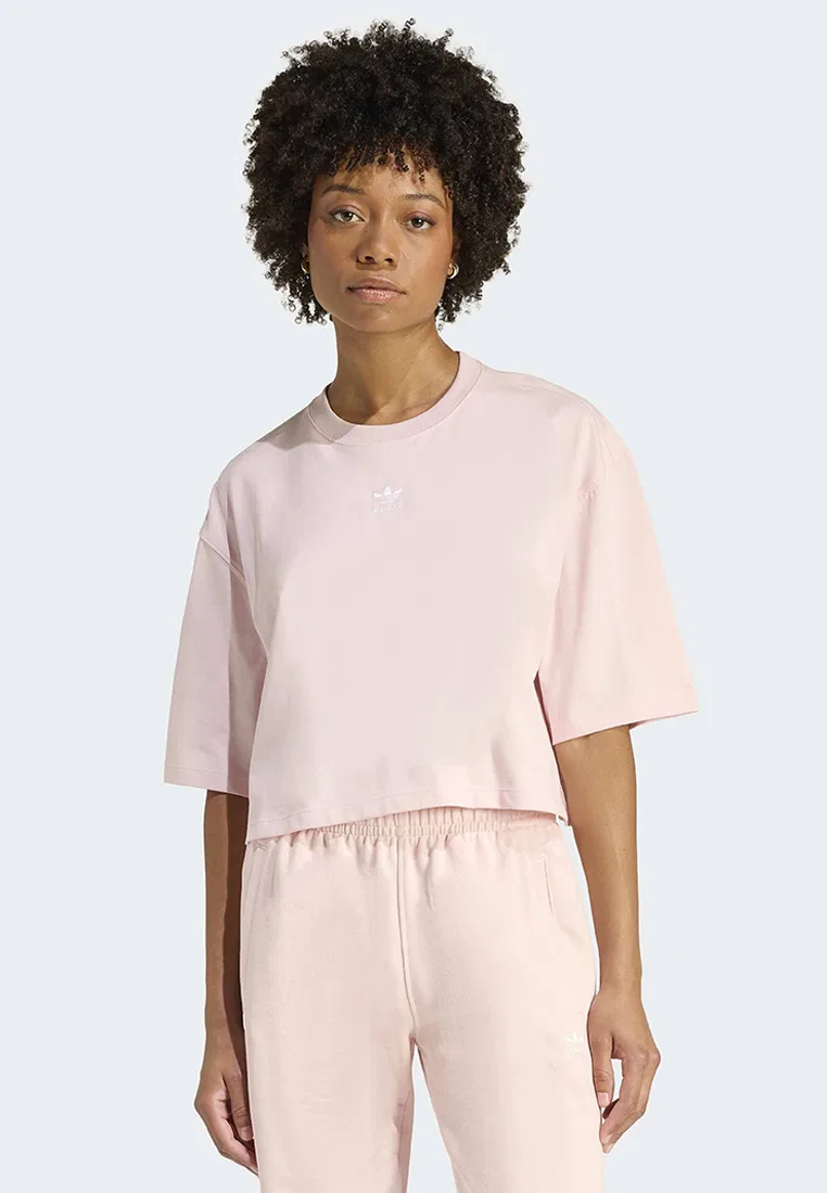 Футболка укороченная, Essentials Adidas, розовый