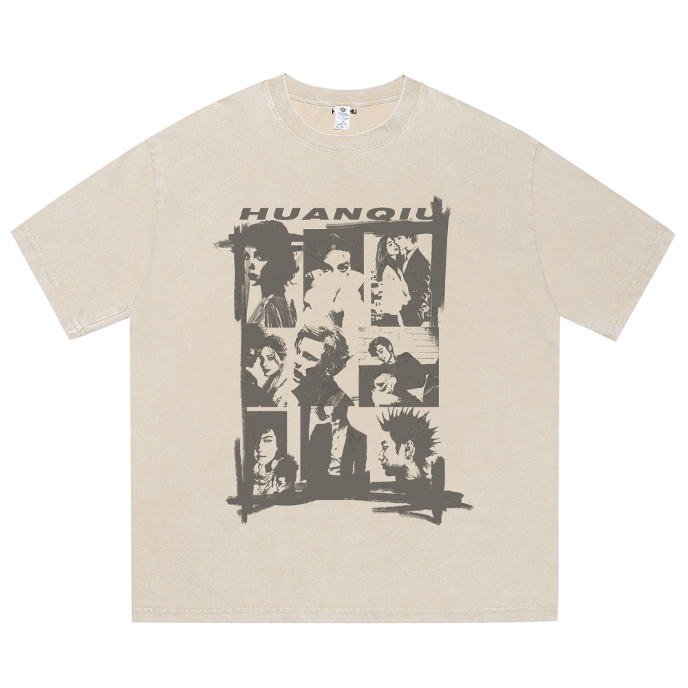 

Футболка с коротким рукавом Unisex HUANQIU, бежевый