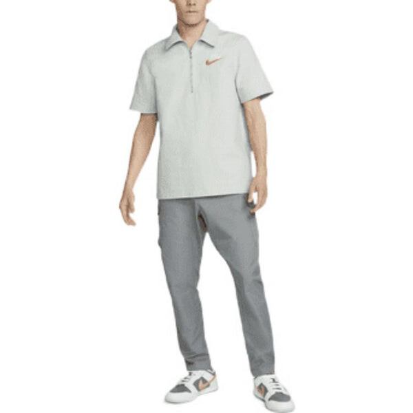 Футболка Men's Nike Half Zipper Solid Color Short Sleeve Aqua Blue Polo Shirt, мультиколор — фото 3