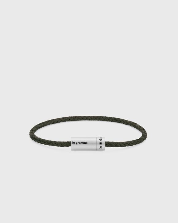

Браслет Le Gramme 7G-Brushed Sterling Silver-Khaki Nato-Cable Bracelet, хаки