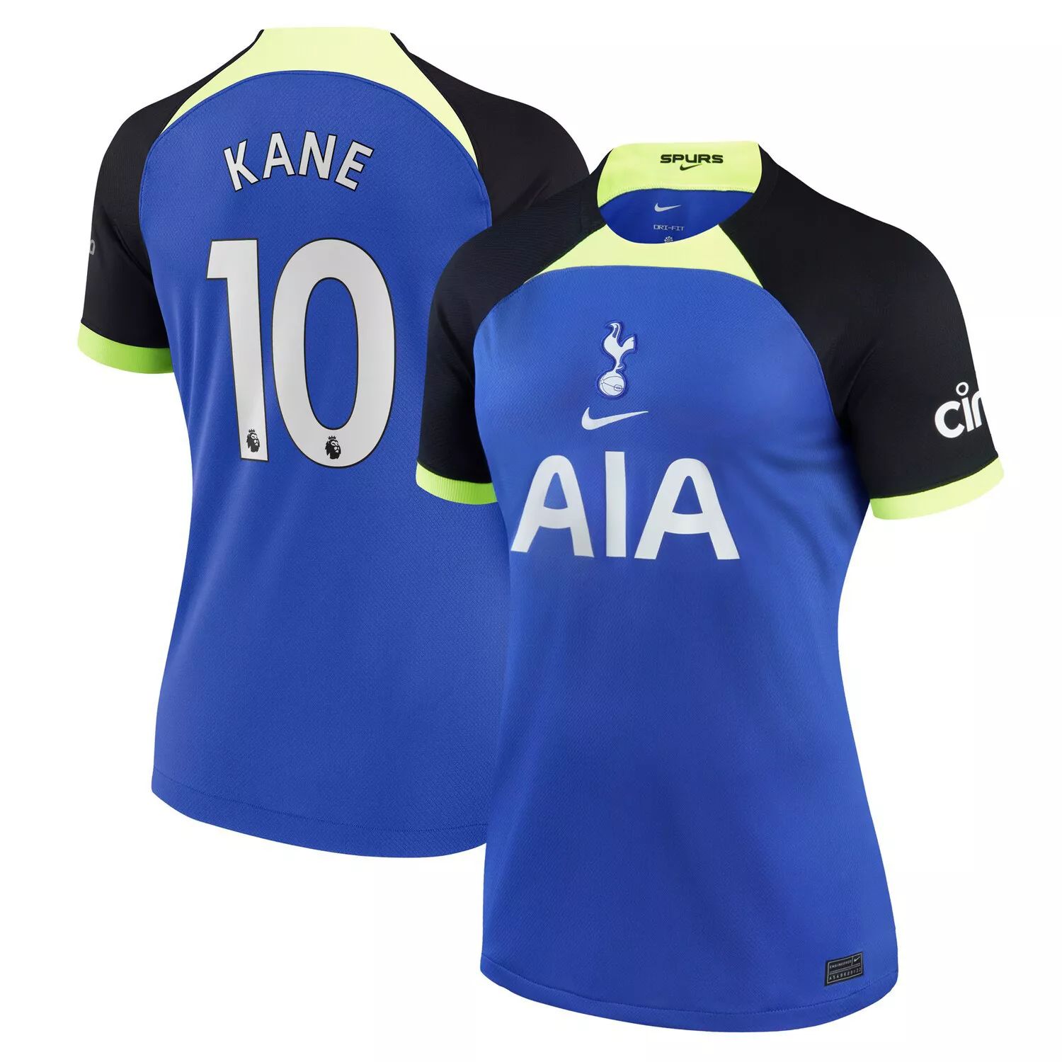 

Женская футболка Nike Harry Kane Blue Tottenham Hotspur 2022/23 Away Breathe Stadium Replica Player Джерси Nike