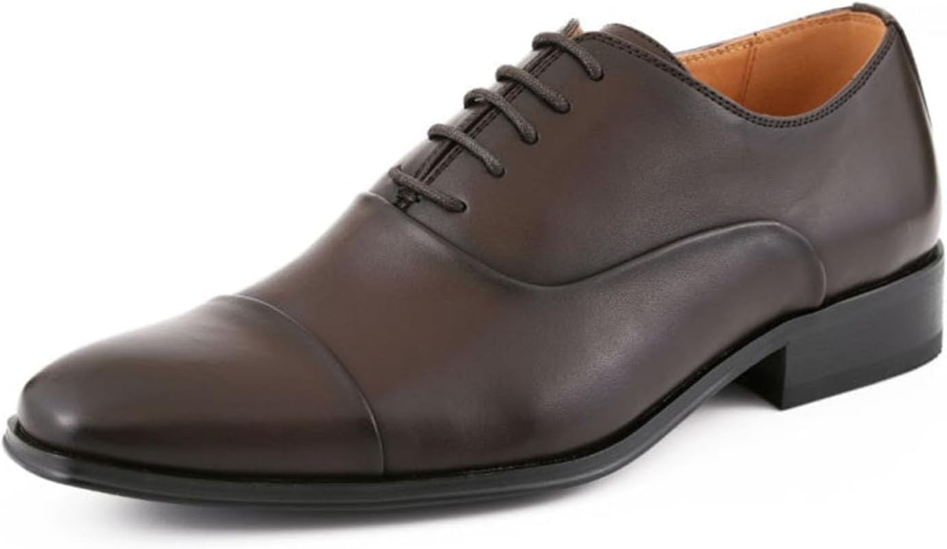 

Мужские оксфорды Amali с текстурированным носком, мужские оксфорды из высококачественной искусственной кожи, универсальная официальная обувь для любого случая, Brown (Zyon)