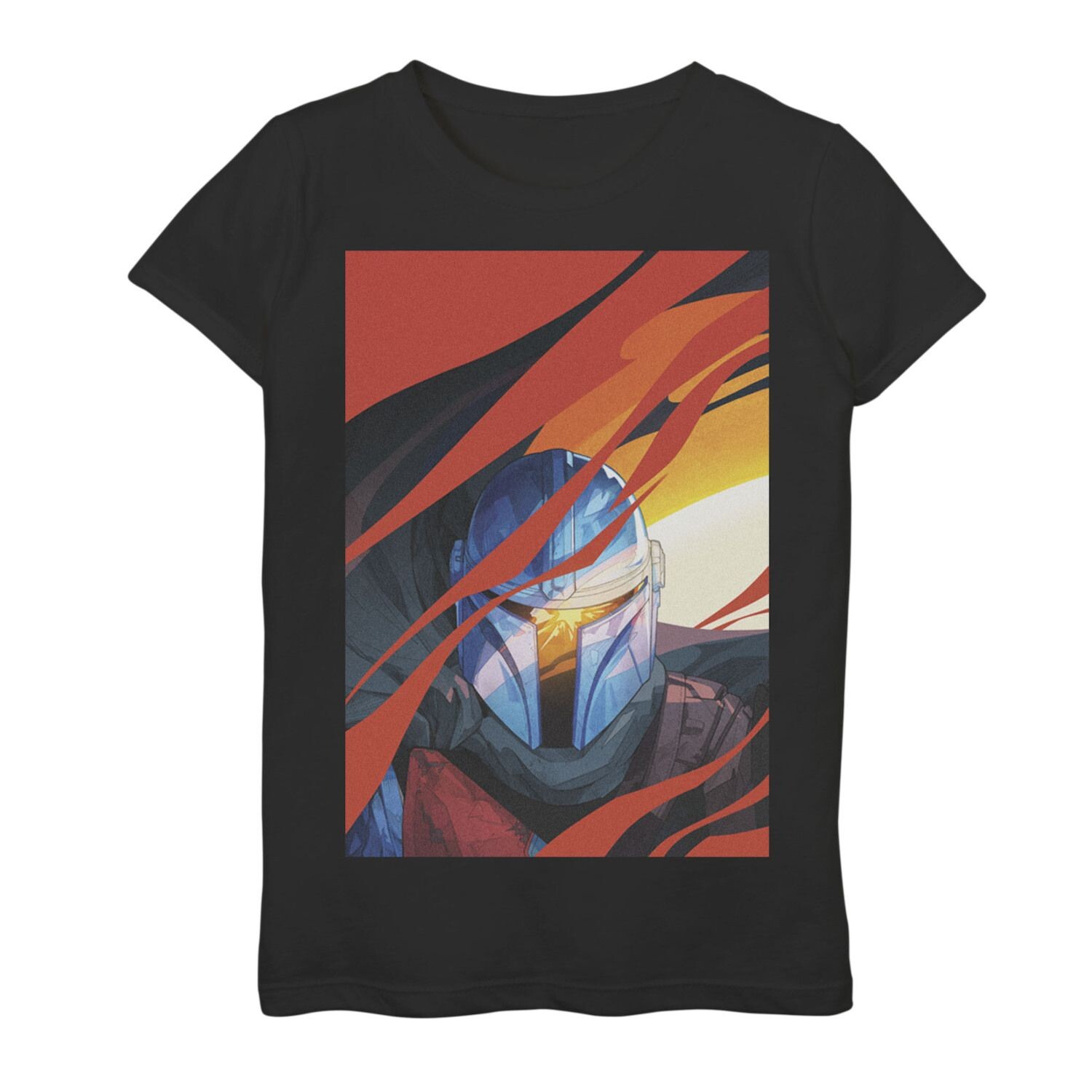 

Футболка с рисунком дыма для девочек 7–16 лет Mandalorian Illustrated Star Wars