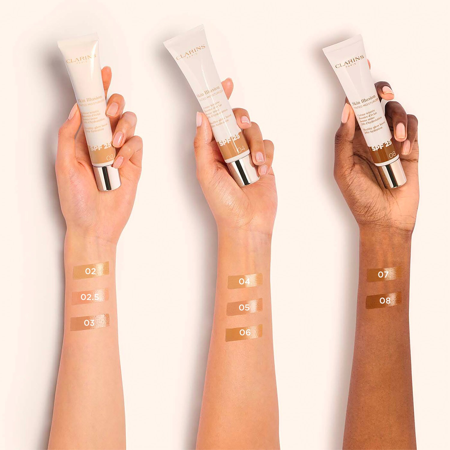 Тональная основа Skin Illusion Tinted Moisturizer SPF 25 Clarins, 01 (40 ml) — фото 2