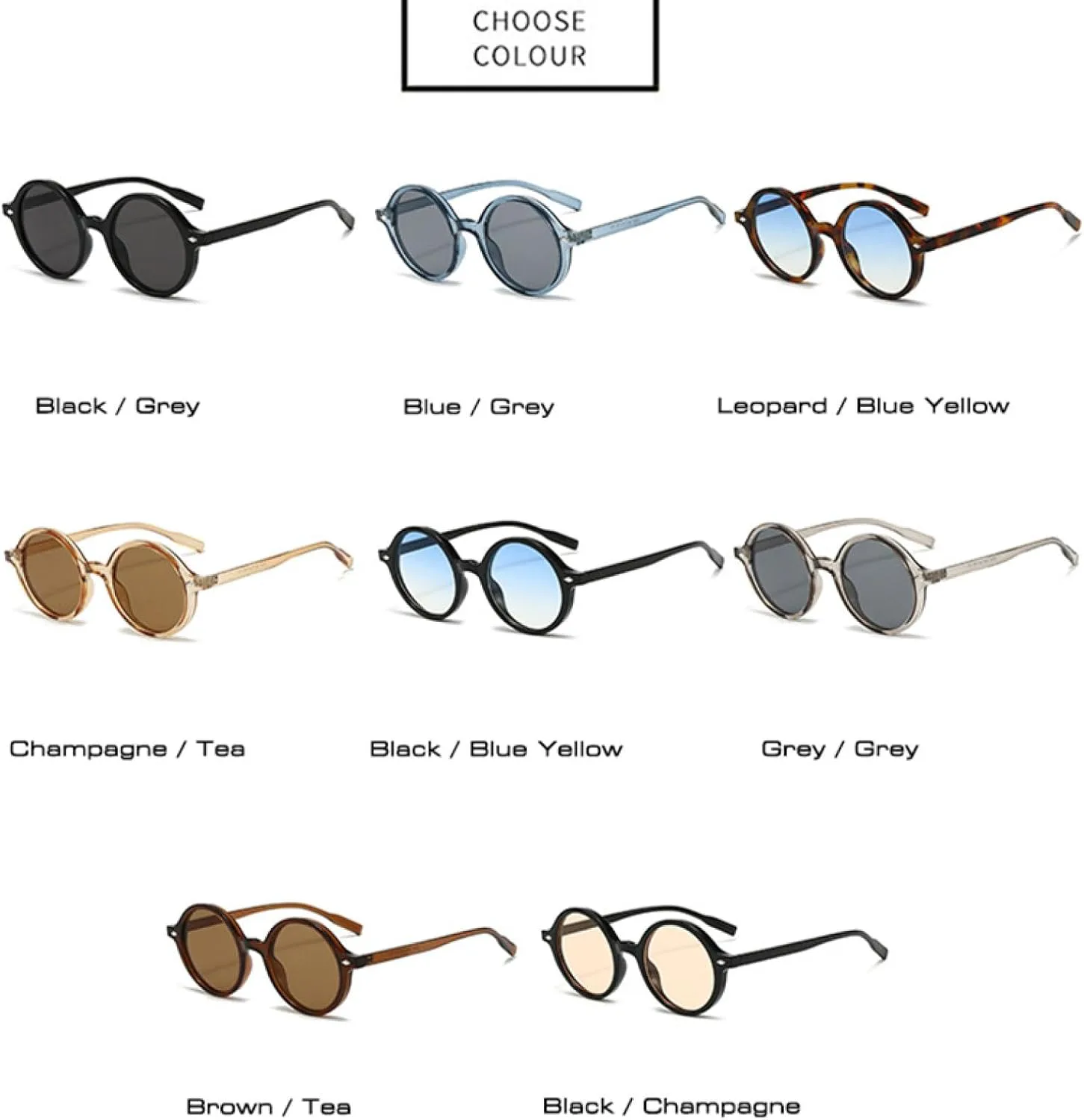 

Ретро круглые солнцезащитные очки для женщин, модные градиентные очки с защитой от УФ-излучения UV400, мужские солнцезащитные очки в стиле панк TOIPASTN, Grey Grey