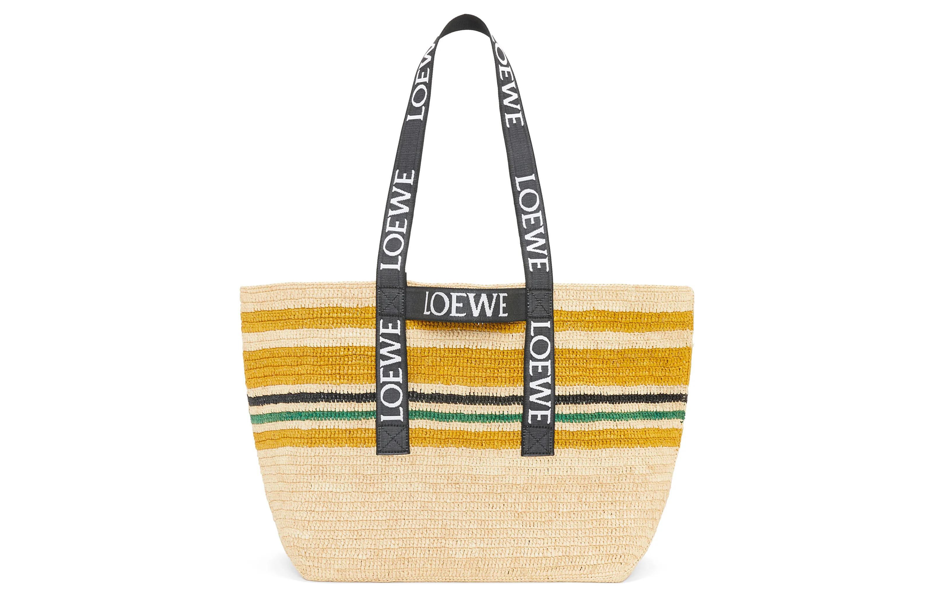 

Рафия Плетеная Сумка на Одно Плечо Женская Мультиколор/Черный LOEWE