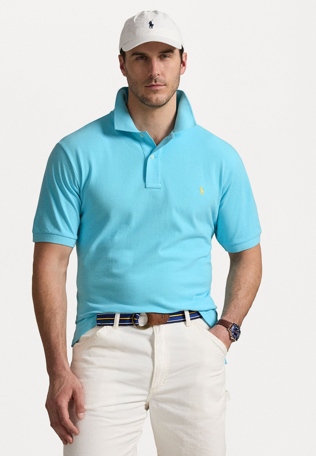 

Рубашка поло THE ICONIC MESH POLO SHIRT Polo Ralph Lauren Big & Tall, синий