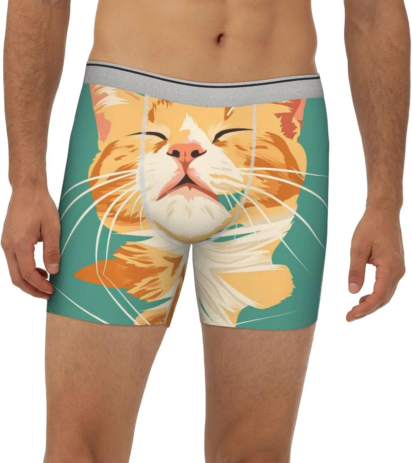 Боксеры с 3D карманом, Cat Feline Pet, светло-серый — фото 2