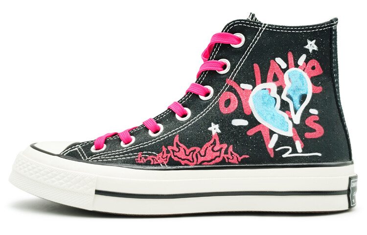 

Кастомизированные кеды Converse All Star Canvas Shoes Unisex High-top, розовый/черный