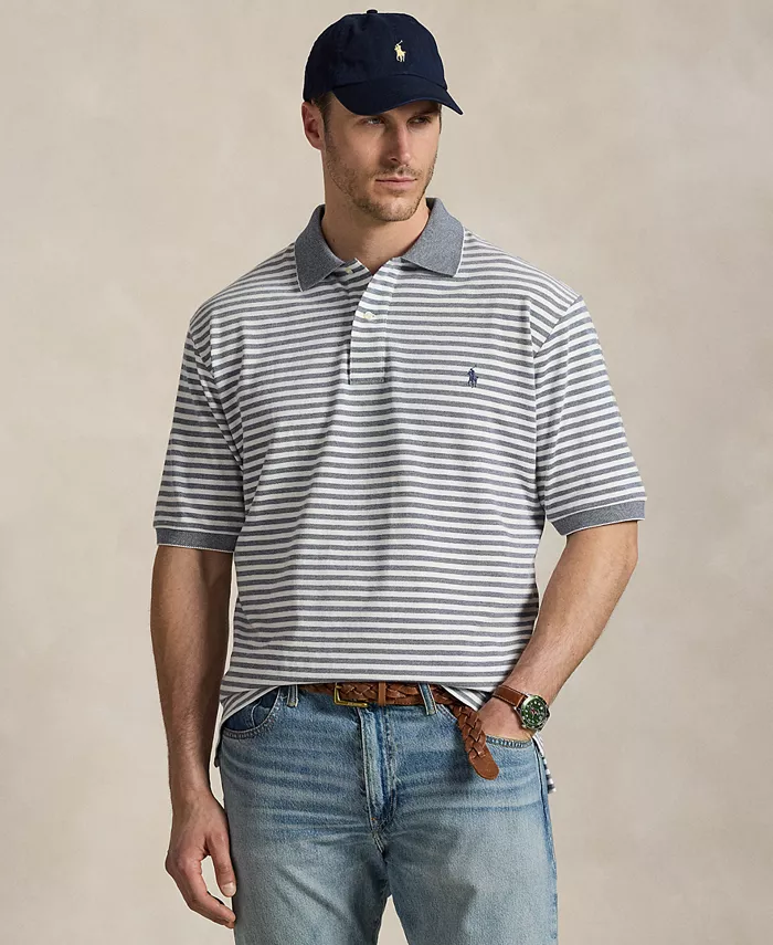 

Мужская полосатая оксфордская поло-рубашка с сетчатой вставкой Big & Tall Polo Ralph Lauren, мультиколор